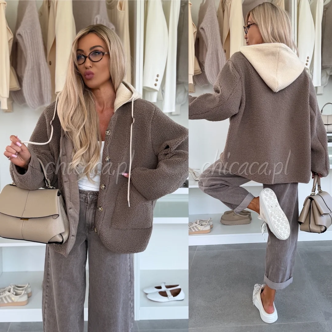 BLUZA Z KAPTUREM MATEA BRĄZOWA