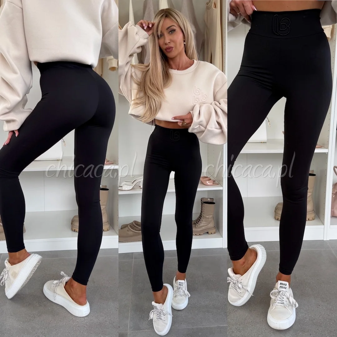 SPODNIE LEGINSY Z WISKOZĄ CLOE CZARNE