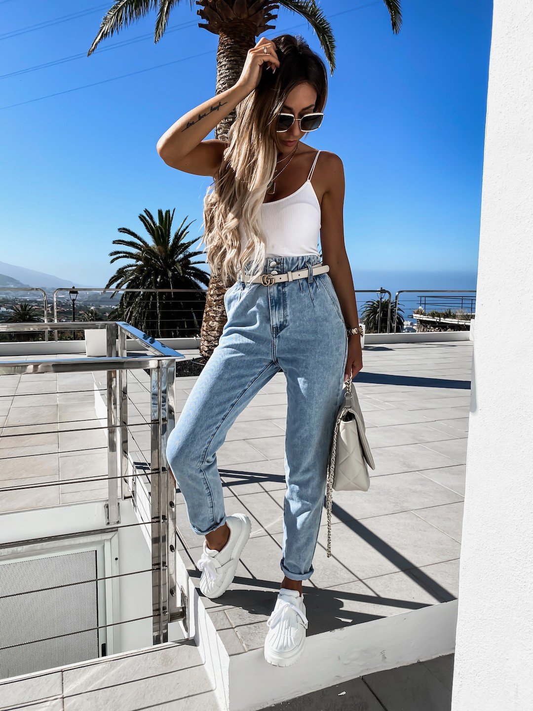 Calça Mom Plus Size Letícia Strass Jeans - Program Moda