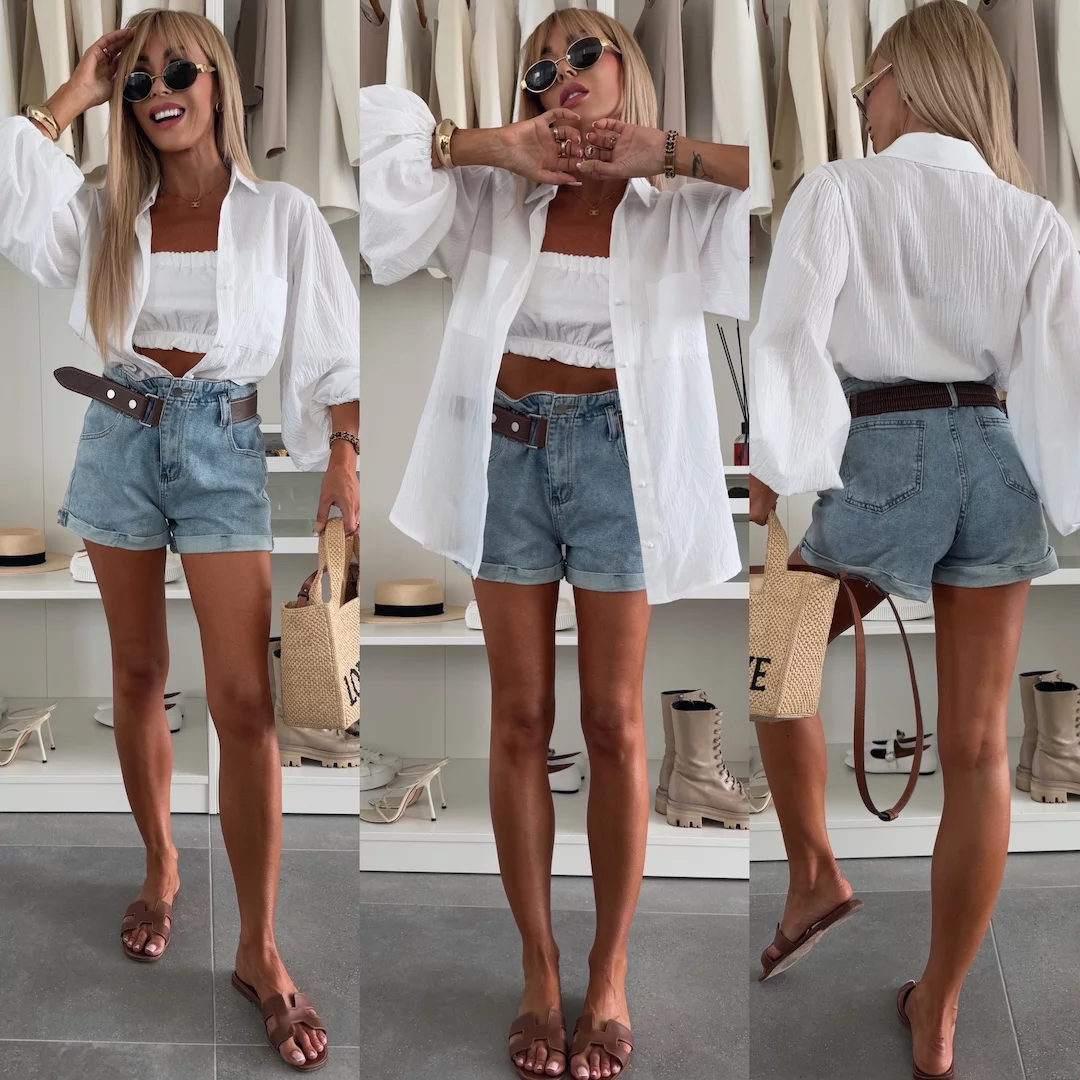 SPODENKI JEANSOWE Z PASKIEM SEATLE NIEBIESKIE