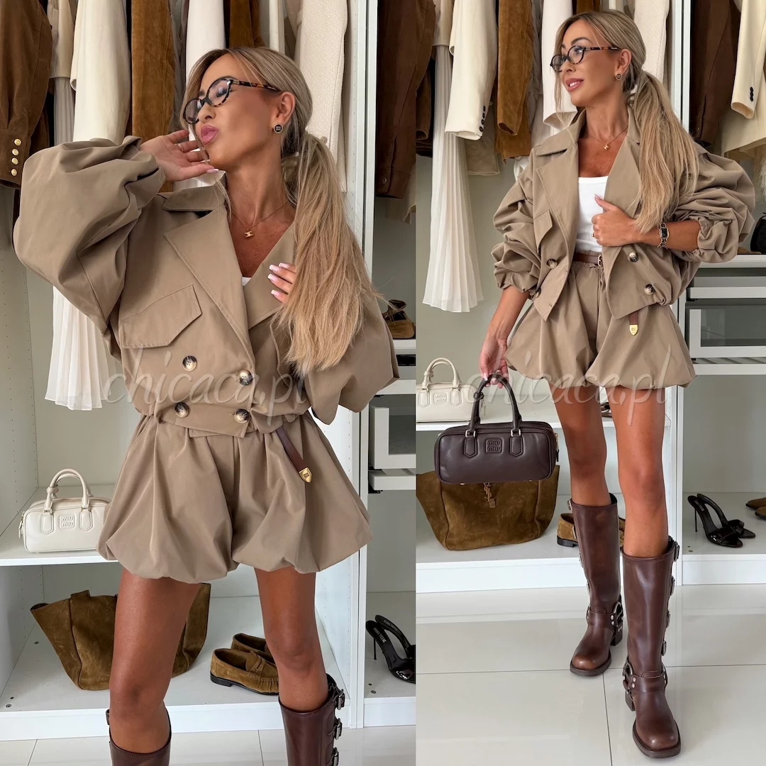 KURTKA BOMBERKA SPECIALS CIEMNY BEŻ