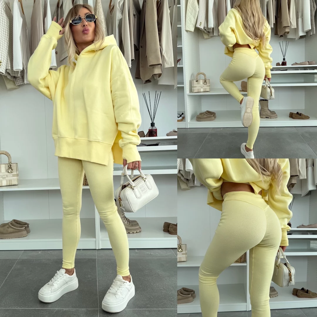 LEGGINSY Z BAWEŁNĄ PROVE ME CYTRYNOWE