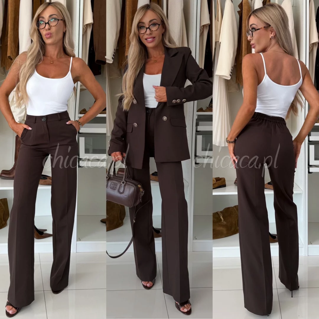 SPODNIE KLASYCZNE LIFESTYLE CZEKOLADOWE