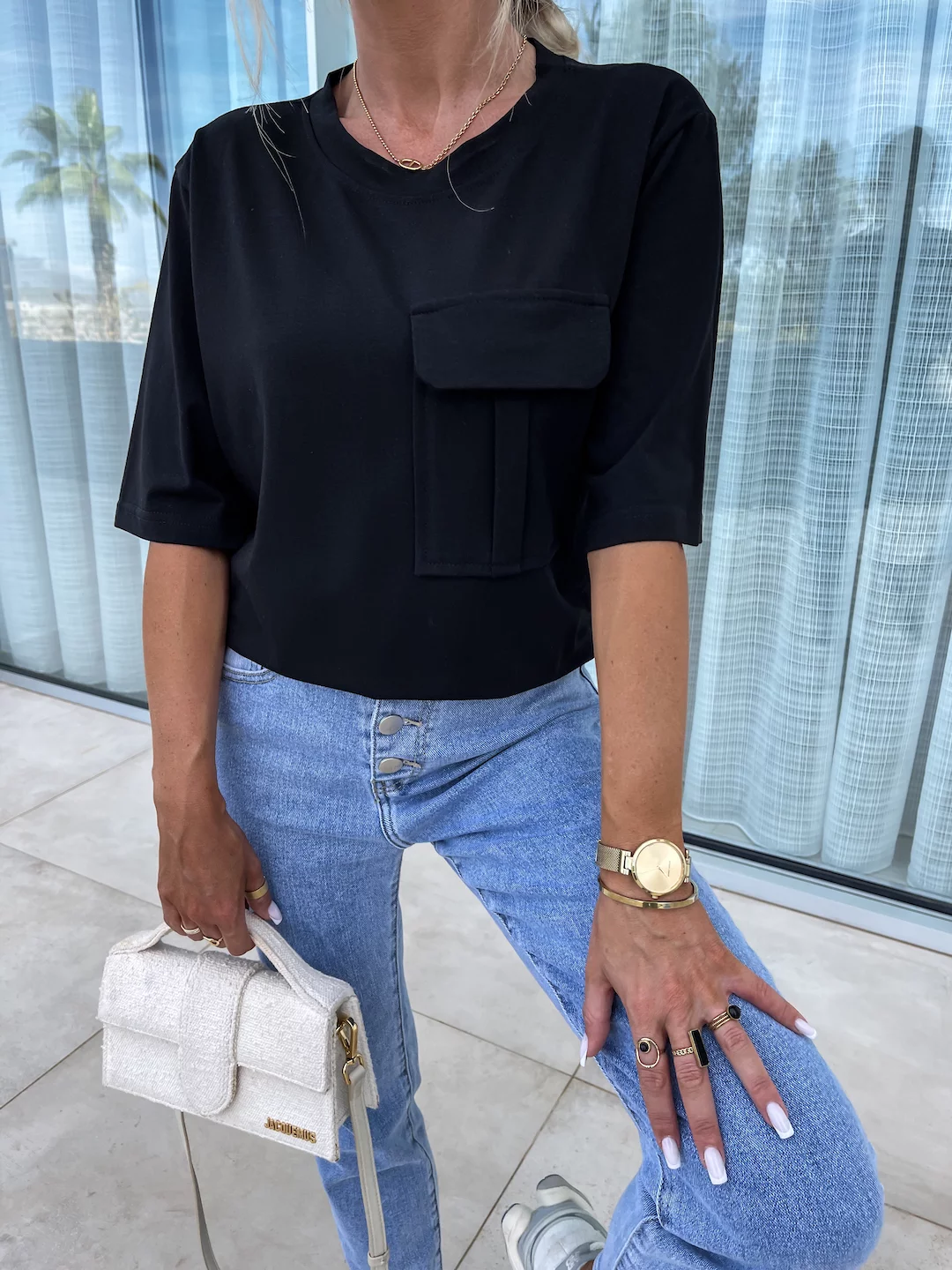 ★CHICKS★ Prakli Layered Color Block T-Shirt Black 50135123 By Malene Birger KYLEE - Top/czarny - Zalando.pl