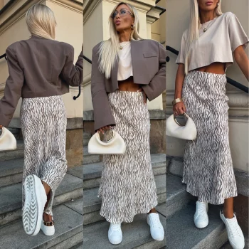 SPÓDNICA Z WISKOZĄ NATURE ART KREMOWA | Ubrania, obuwie oraz