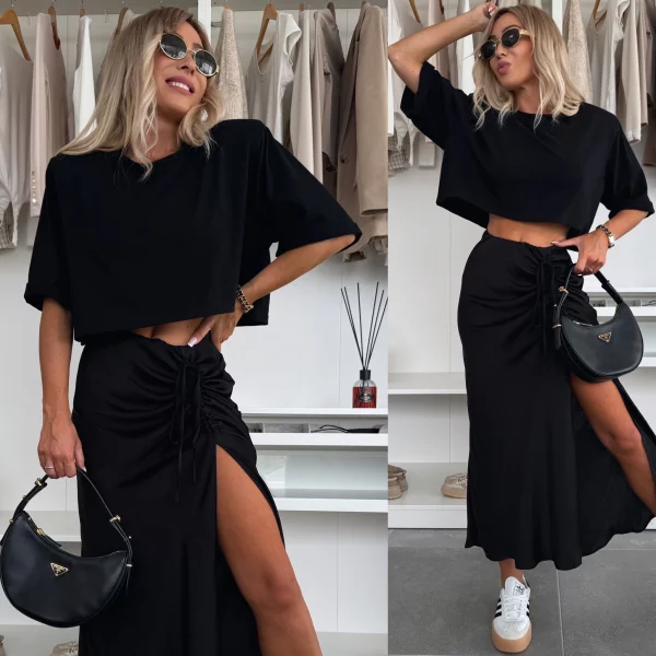 CROP TOP Z PODUSZKAMI IDEAL CZARNY