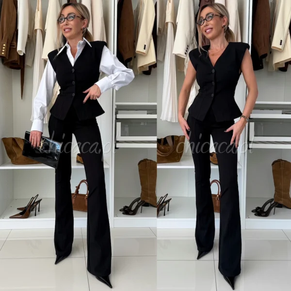 chic  KOMPLET Z WISKOZĄ LOOSE STYLE BEŻOWY | Ubrania, obuwie oraz