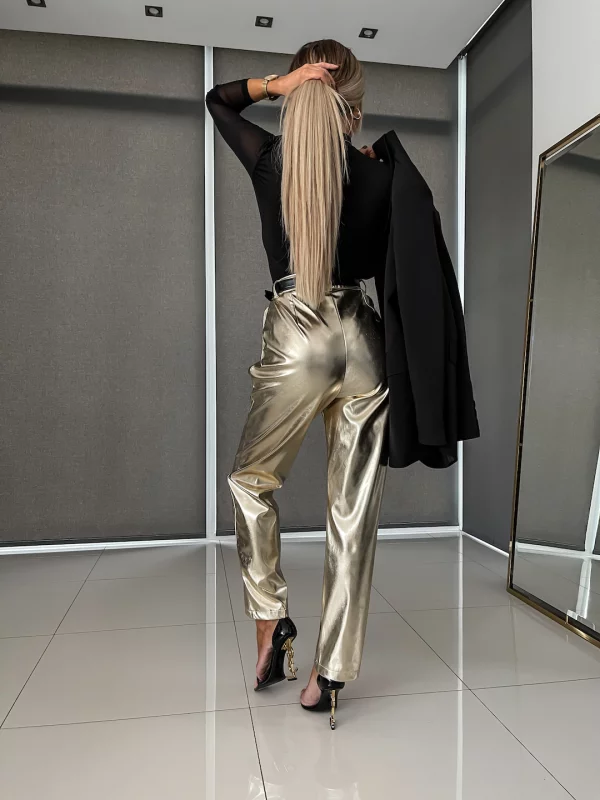 SPODNIE METALLIC SHINE GOLD | Ubrania, obuwie oraz dodatki dla kobiet