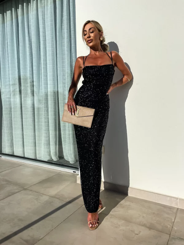 SUKIENKA MAXI SHINING STAR BLACK | Ubrania, obuwie oraz